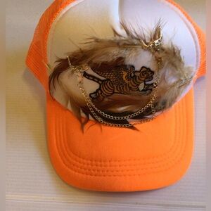 NEW! upcycled Golden Tiger trucker hat